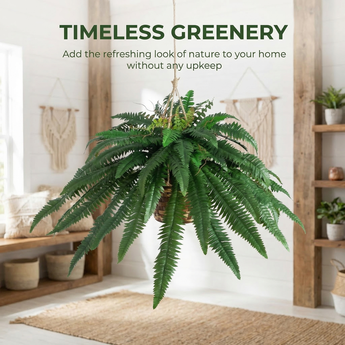 Large Silky Artificial Boston Fern Bush
